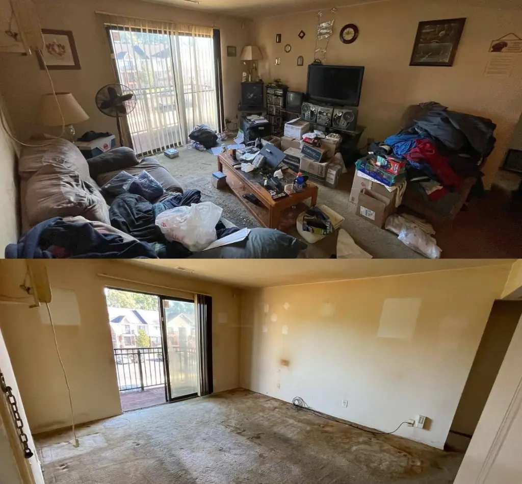 Full house junk removal before and after, Ramasse Vite Montréal