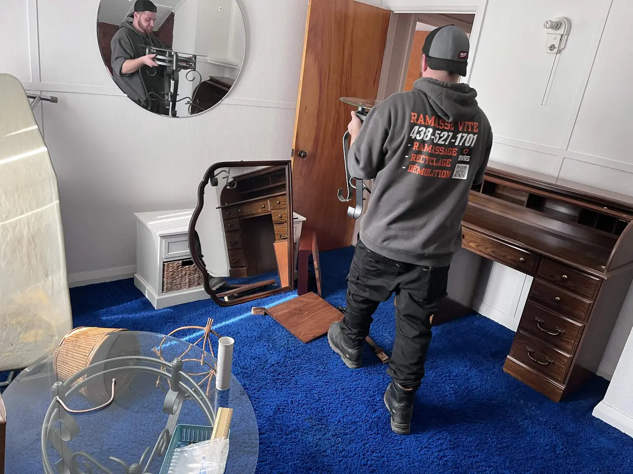 Our team at work for a professional cleanout